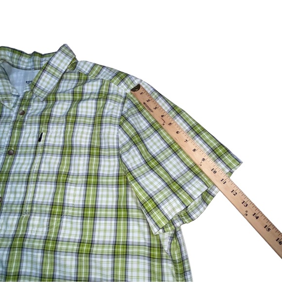 Eddie Bauer Outdoor Green Plaid Button Down Shirt - Men’s XXL - Picture 5 of 10